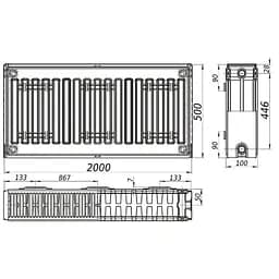 Радіатор сталевий панельний Queen Therm 22 бок 500x2000, Білий - мініатюра 5