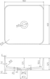 Раковина Volle Solid surface 40x40 13-40-210, Білий - мініатюра 2