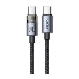 Кабель McDodo 100W USB-C to USB-C Transparent Cable with Charging Light 1.2 м CA-5580 чорний