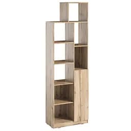 Стеллаж Moreli Paul FPA-0002 с открытыми полками и дверцей 680х2170х370 мм Дуб Аппалачи