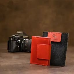Шкіряна вінтажна візитниця Grande Pelle 11407 червоний - мініатюра 8