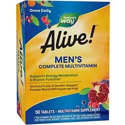 Вітаміни та мінерали Nature's Way Alive! Men's Complete Multivitamin, 50 таблеток для чоловіків