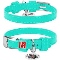 Ошейник для собак Waudog Glamour кожаный с QR паспортом, без украшений, XS, Ш 9 мм, Дл 18-21 см (2032001300009)