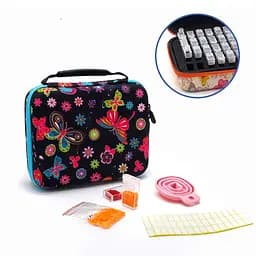 Аксесуари Кейс для зберігання камінців 40 комірок Чорний з синім A-Toys