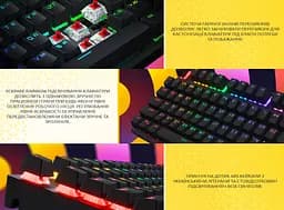 Клавіатура ігрова механічна бездротова HATOR HTK-204 UA Icefall Mecha wireless Rainbow Black - мініатюра 8