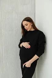 Світшот для вагітних та годуючих Berlin XXL-3XL (50-52) Lullababe Чорний