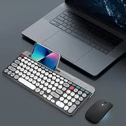 Клавіатура з мишкою бездротова + BT ZYG 806 / Комплект 2 в 1 клавіатура + мишка / Bluetooth клавіатура з підставкою для телефону - мініатюра 6