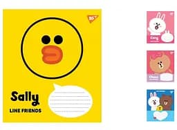 Тетради ученические 12 листов клетка. YES Line Friends, 25 шт. в упаковке