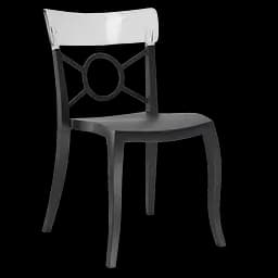 Стілець Papatya Opera-S, чорний з прозорим (389815)