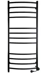 Електрична рушникосушка Unio LDE ER 1200-500-12 BLK Драбинка Дуга Еліт чорна, Чорний матовий, Праве, Механічний