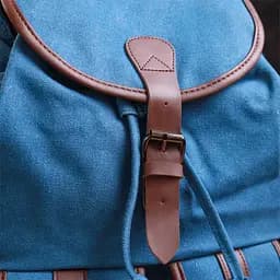 Місткий текстильний рюкзак що закривається клапаном на магніт Vintage 22152 блакитний - мініатюра 9