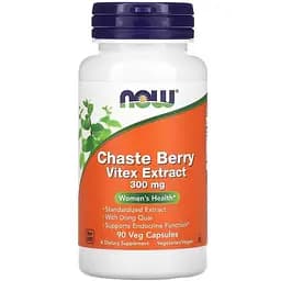 Натуральна добавка NOW Chaste Berry Vitex 300 mg, 90 вегакапсул