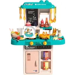 Детская кухня Limo Toy 889-257 с водяной мойкой, посудой и продуктами 43 предмета, звук, свет, синяя 63x22x45.5 см