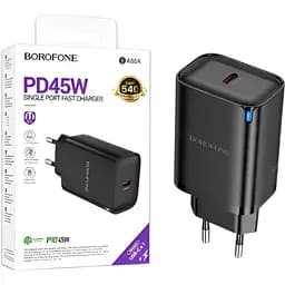 Зарядний пристрій Borofone BA86A PD45W Type-C підтримка Power Delivery та Quick Charge 3.0 білий