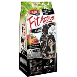 Сухий корм для чорношерстих собак FitActive Dog Adult, ягня і риба, 1,5 кг