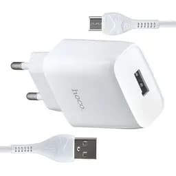 Сетевое зарядное устройство Hoco C72A Glorious single port charger set ( Type-C ) ( EU ) Белый