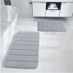 Набір 2 килимки для ванної Aquarius з ефектом пам'яті 50х80 см, 40х60 см Темно-Бежевий у смужку