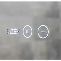 Дзеркало Dusel Led DE-M0065D Black 65x80 см сенсорне включення + підігрів+ годинник/темп, Чорний - мініатюра 2