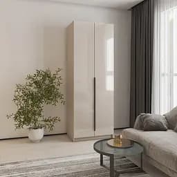 Шкаф 2-дверный MebelStar Оскар Gloss BL-B, комплект полок 80x52x220 см Кашемир/Кашемир (MBS-5126)