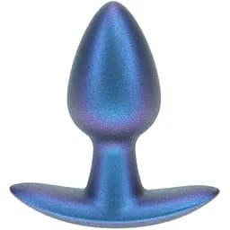 Анальная пробка Ouch! Smooth Anal Plug Metallic S 6.5 см (синий)