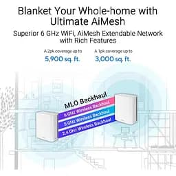 MESH-система ASUS WiFi-Mesh ZenWiFi BT8 BE14000, 1xGE LAN, 1x2.5GE LAN, 1x2.5GE LAN, 1xUSB 3.0, 1мод, білий (90IG0930-MO3B00) - мініатюра 9