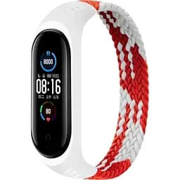 Ремінець BeCover Elastic Nylon Style для Xiaomi Mi Smart Band 5 / Mi Smart Band 6 Size S Red-White (706137)