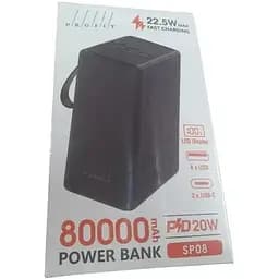 Акумулятор портативний Profit SP08 80000mAh 22.5W + PD 20W LED чорний з ліхтариком - мініатюра 2