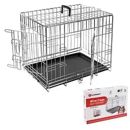 Flamingo Wire Cage фламинго клітка для собак двохдверна з ручкою та висувним піддоном 63х43х49 см