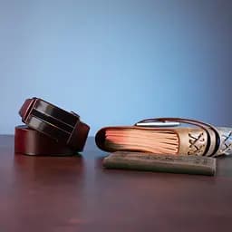 Міцний чоловічий ремінь з автоматичною пряжкою 20210 Vintage коричневий 119 см - мініатюра 7