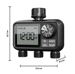 Програмований таймер подачі води XON WaterTimer X347 для поливу (XWTDB3152401B 3527) Чорний - мініатюра 12