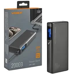 Повербанк 20000mAh Videx VPB-323 130W PD100W + Display (VPB-323-B)