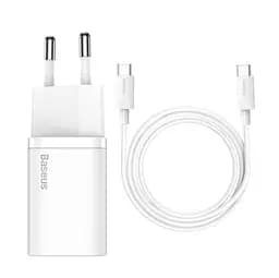 Сетевое зарядное устройство 3A/25W с входом Type-C BASEUS Super Si кабель Type-C универсальная зарядка для телефона Белый