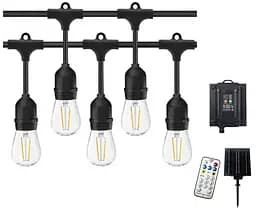 Ретро-гірлянда LED Edison 10 лампочок із сонячною панеллю - мініатюра 3