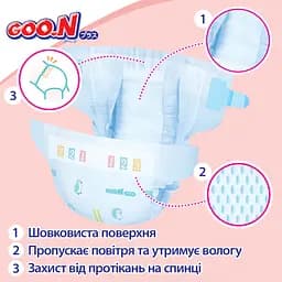 Набір підгузки на липучках GOO.N Plus L (9-14 кг) 96 шт. - мініатюра 11