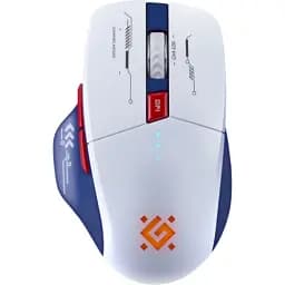 Миша бездротова Defender Tisa GM-126, White/Blue, Bluetooth / 2.4 GHz / USB, оптична, 800-1600 dpi, 7 кнопок, радіус дії до 10 м, RGB підсвічування, кабель 0.8 м, час роботи до 220 год (52126)