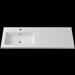 Раковина матова врізна Amidicon Rodeo 120L 1200x480 з литого каменю RODEO_120L_MAT, Білий матовий