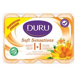 Мыло Duru 1+1 Soft Sensations Календула с увлажняющим кремом, 4 шт. по 80 г