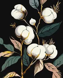 Набір для розпису по номерах Білосніжна бавовна з фарбами металік extra, 40x50 см, КНО3246