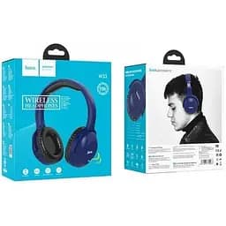 Навушники бездротові Hoco Art sount BT Headset W33 повнорозмірні сині 6931474755087 - мініатюра 3