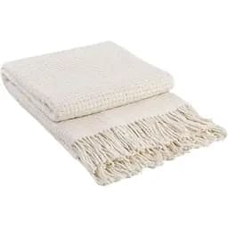 Плед Love You Рогожка шерстяной 200х220 см белый (4160-2)