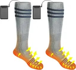 Носки с подогревом ZBHSWZ05 с блоком питания 4000mAh 38-44р. (Серые)
