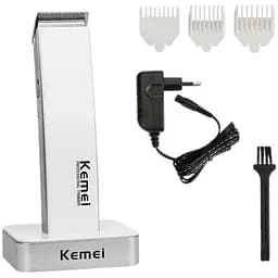 Акумуляторний чоловічий триммер для бороди вусів і тіла Kemei KM - 619 для стрижки волосся з насадками