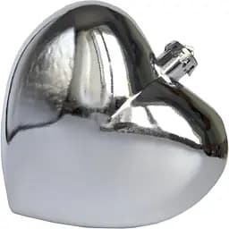 Елочная игрушка Сердце Linhai 15 см глянцевый серебристый (030736-1)