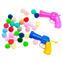 Іграшковий пістолет + 20 м'яких кульок-помпонів для гри з домашніми улюбленцями 13 х 9 см