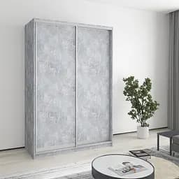 Шафа-купе дводверна MebelStar Стандарт AL 2ДСП 140x45x210 см Бетон (MBS-2283)