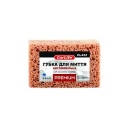 Губка для миття CarLife PREMIUM з великими порами 190x120x70mm, коричнева (CL-422)