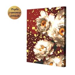 Набір картин за номерами з металевими фарбами Riviera Blanca Білі квіти в оксамиті (ITR-108) 2 шт в наборі