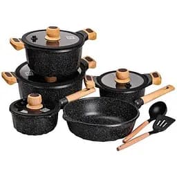 Набор посуды MGC с антипригарным покрытием 1,9/2/3/3,2/5,3 л черный 8 предметов MGC HP-4-404B