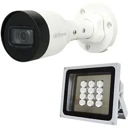 Комплект: IP-видеокамера Dahua 2 Мп DH-IPC-HFW1230S1-S5 2.8 мм + ИК-прожектор Lightwell LW12-140IR45-220