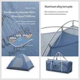 Чотиримісний похідний намет Naturehike NH21ZP015 (Темно-зелений) - мініатюра 2
